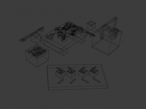 cartoon sushi set model 3D 모델