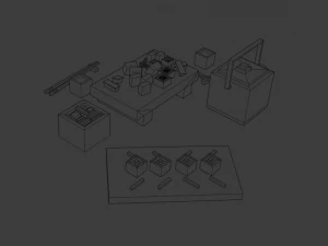 cartoon sushi set model 3D Model