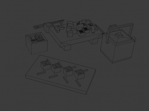 cartoon sushi set model 3D 모델