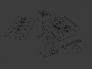 cartoon sushi set model 3D 모델