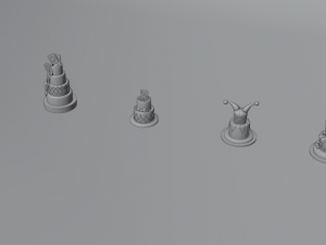 playing card style birthday cakes 3D Model