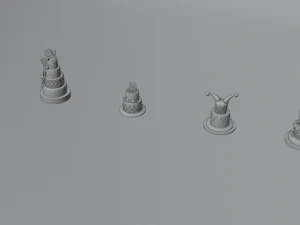 playing card style birthday cakes 3D Model