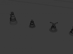playing card style birthday cakes 3D Model