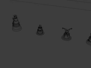 playing card style birthday cakes 3D Model