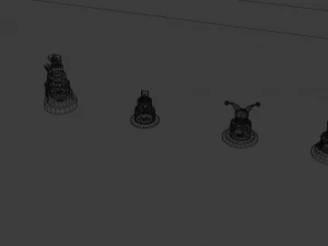 playing card style birthday cakes 3D Model
