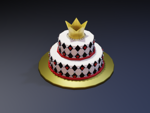 playing card style birthday cakes 3D Model