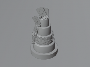 playing card style birthday cakes 3D Model