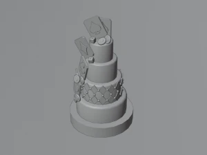 playing card style birthday cakes 3D Model