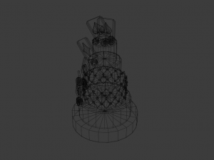 playing card style birthday cakes 3D Model