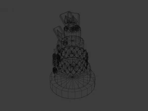 playing card style birthday cakes 3D Model