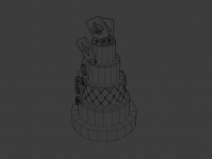 playing card style birthday cakes 3D Model