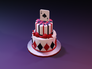 playing card style birthday cakes 3D Model