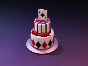 playing card style birthday cakes 3D Model