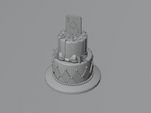 playing card style birthday cakes 3D Model