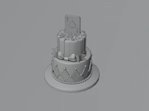 playing card style birthday cakes 3D Model