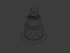 playing card style birthday cakes 3D Model