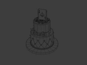 playing card style birthday cakes 3D Model