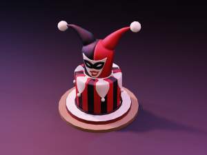 playing card style birthday cakes 3D Model