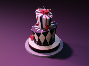 playing card style birthday cakes 3D Model