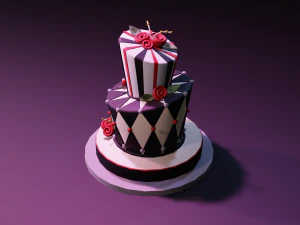 playing card style birthday cakes 3D Model