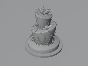 playing card style birthday cakes 3D Model