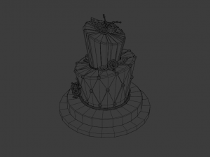 playing card style birthday cakes 3D Model