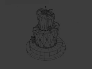 playing card style birthday cakes 3D Model