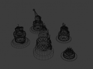 playing card style birthday cakes 3D Model