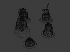 playing card style birthday cakes 3D Model