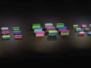 collection of cartoon houses 3D Model