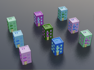 collection of cartoon houses Model 3D