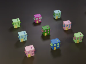 collection of cartoon houses 3D Model