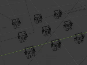 collection of cartoon houses 3D Model