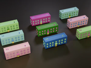 collection of cartoon houses 3D Model