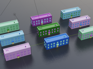 collection of cartoon houses Model 3D