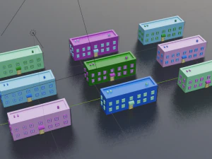 collection of cartoon houses 3D Model