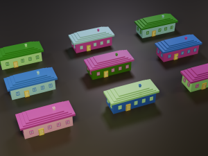 collection of cartoon houses Model 3D