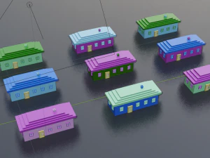 collection of cartoon houses 3D Model