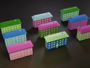 collection of cartoon houses 3D Model
