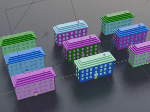collection of cartoon houses 3D Model