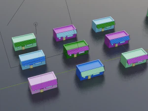 collection of cartoon houses 3D Model