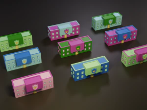 collection of cartoon houses 3D Model