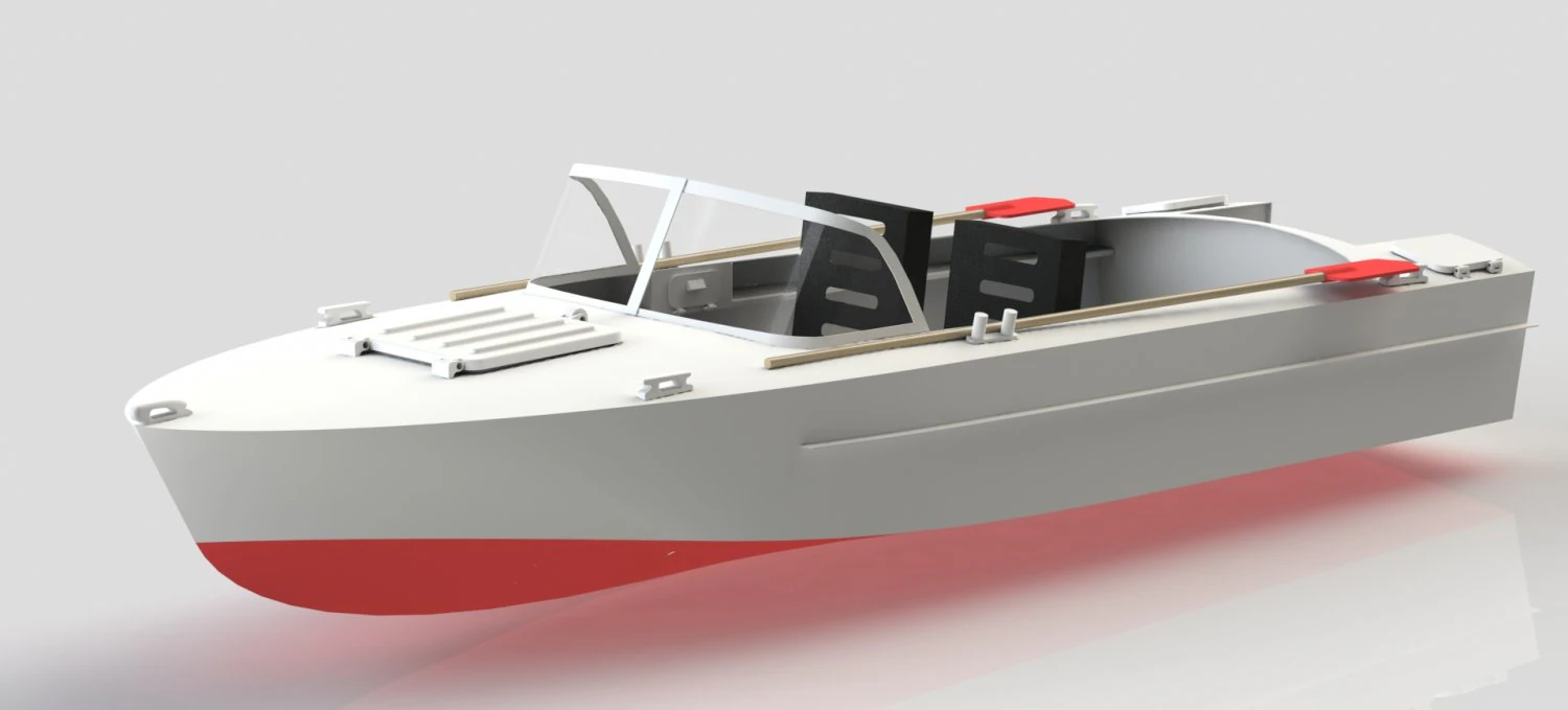 Metall RC boat 3D Model .c4d .max .obj .3ds .fbx .stl .blend