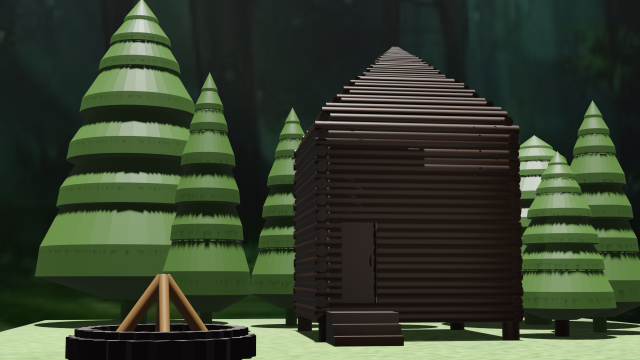 cozy house in the woods Model 3D .c4d .max .obj .3ds .fbx .stl .blend 