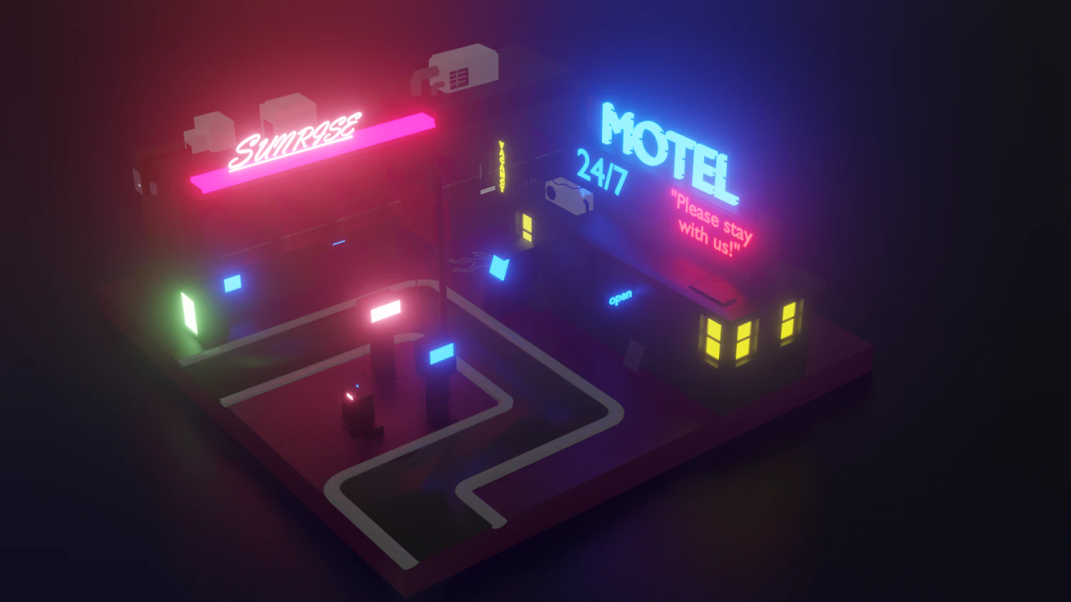 gas station 3D Model .c4d .max .obj .3ds .fbx .stl .blend 