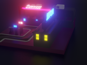 gas station 3D मॉडल