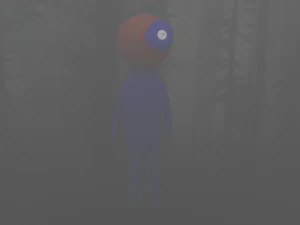 creepy character with skeleton low-poly 3D Model