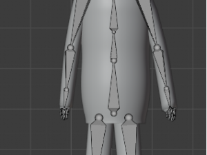 creepy character with skeleton low-poly 3D Model
