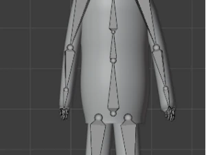 creepy character with skeleton low-poly 3D Model