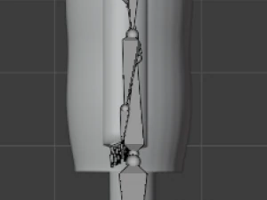 creepy character with skeleton low-poly 3D Model